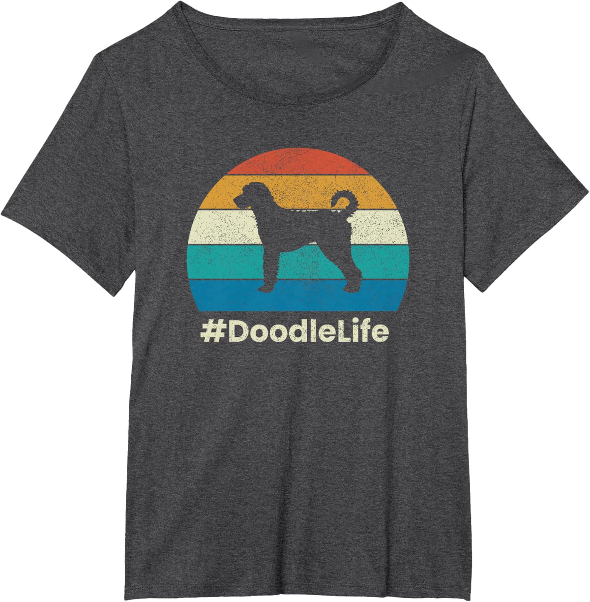Labradoodle Dog Owner, #DoodleLife, Vintage Style T-Shirt for Men Women Kids - Dark Heather Grey