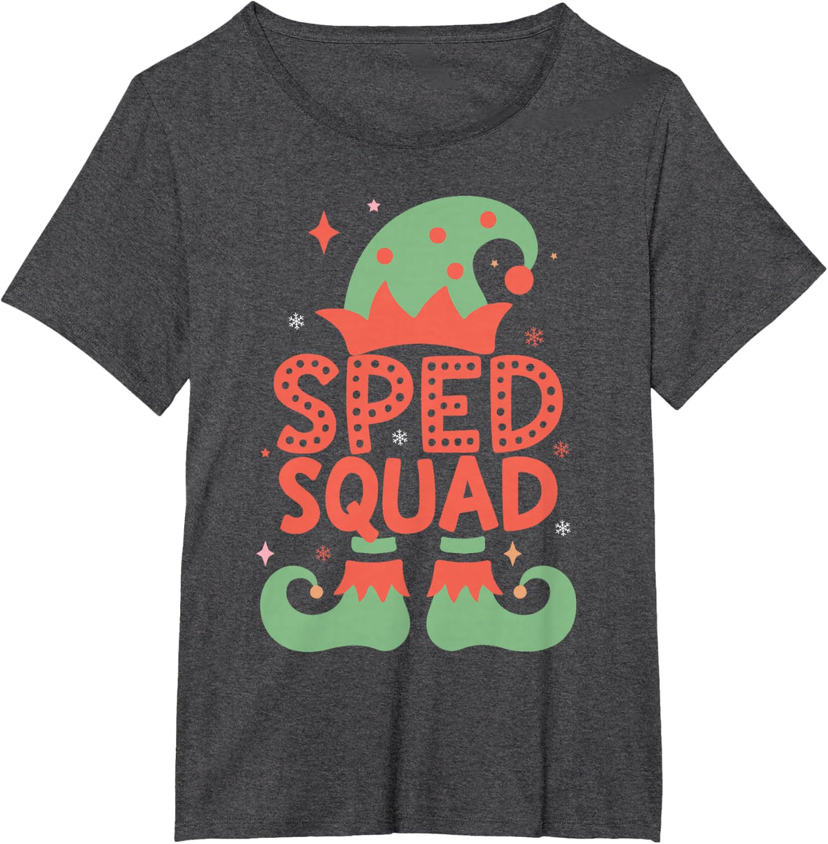 Sped Squad Special education for santa family christmas elf T-Shirt - Dark Heather Grey