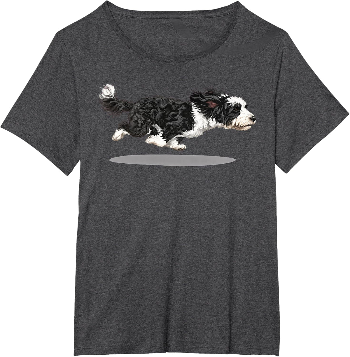 Running Bernedoodle Dog Mom Funny Fluffy Puppy Dog Lovers T-Shirt - Dark Heather Grey
