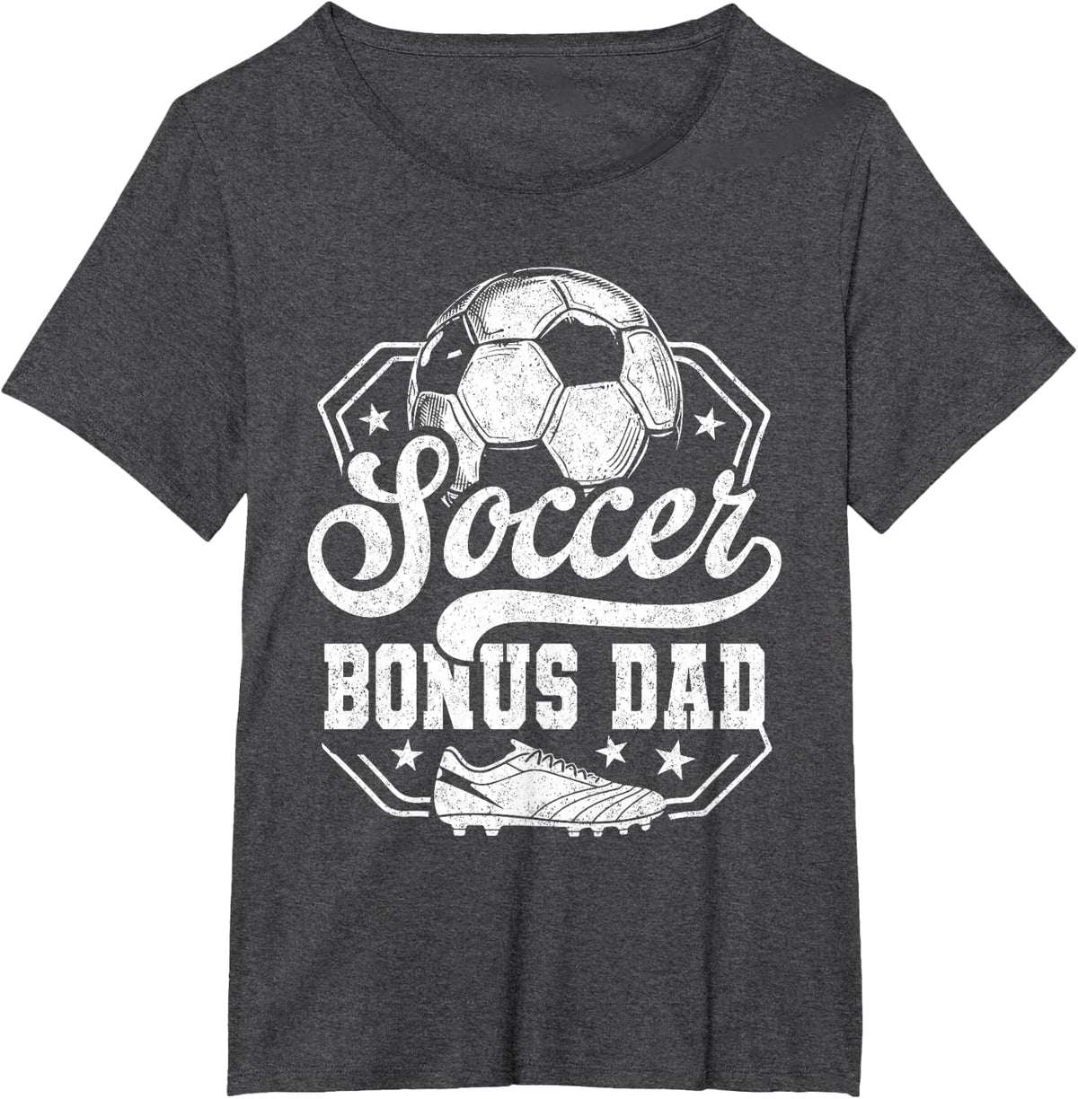 Soccer Bonus Dad Matching Family Soccer T-Shirt - Dark Heather Grey