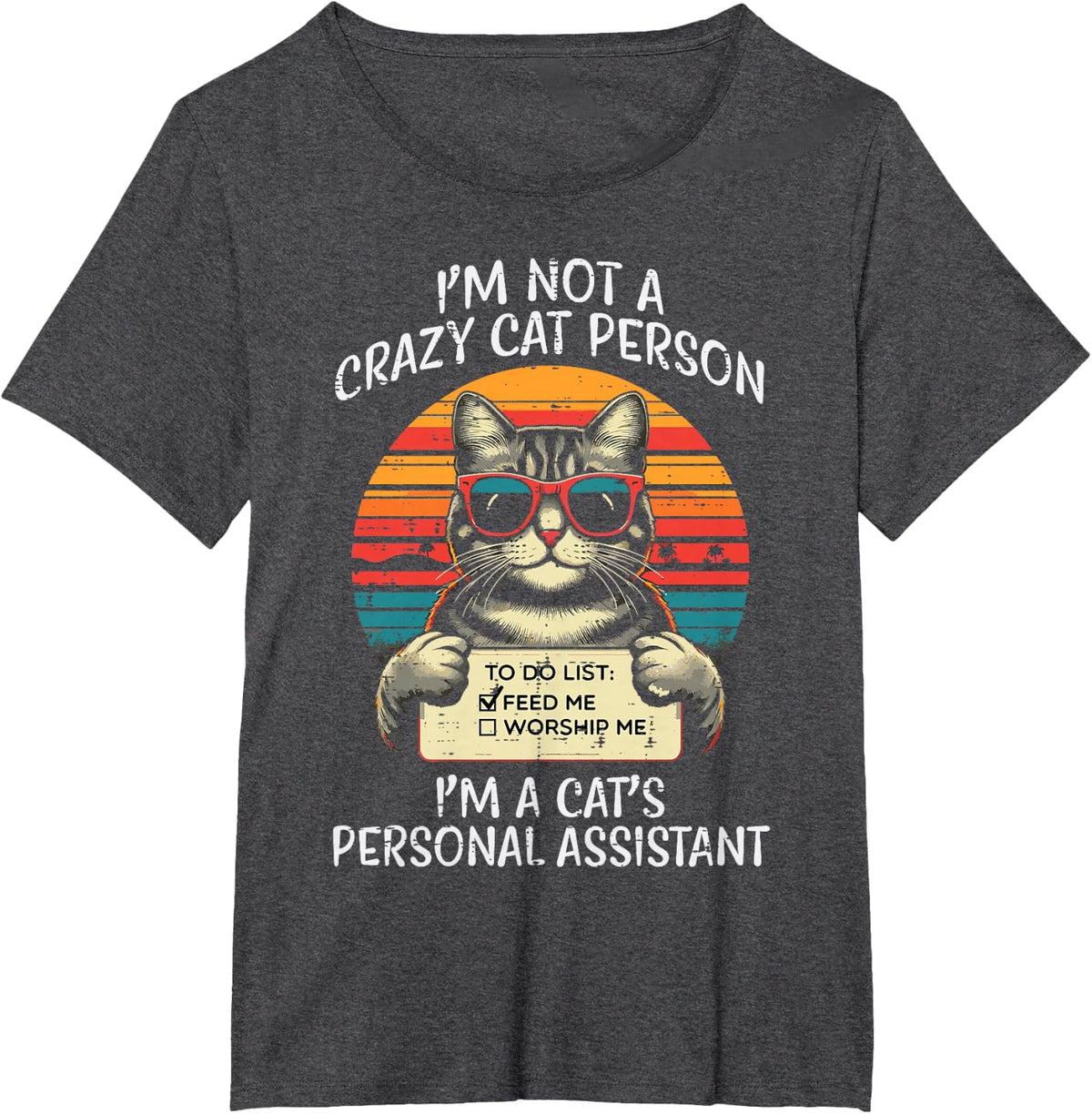 Not Crazy Cat Person Personal Assistant Funny Men Women Kids T-Shirt - Dark Heather Grey