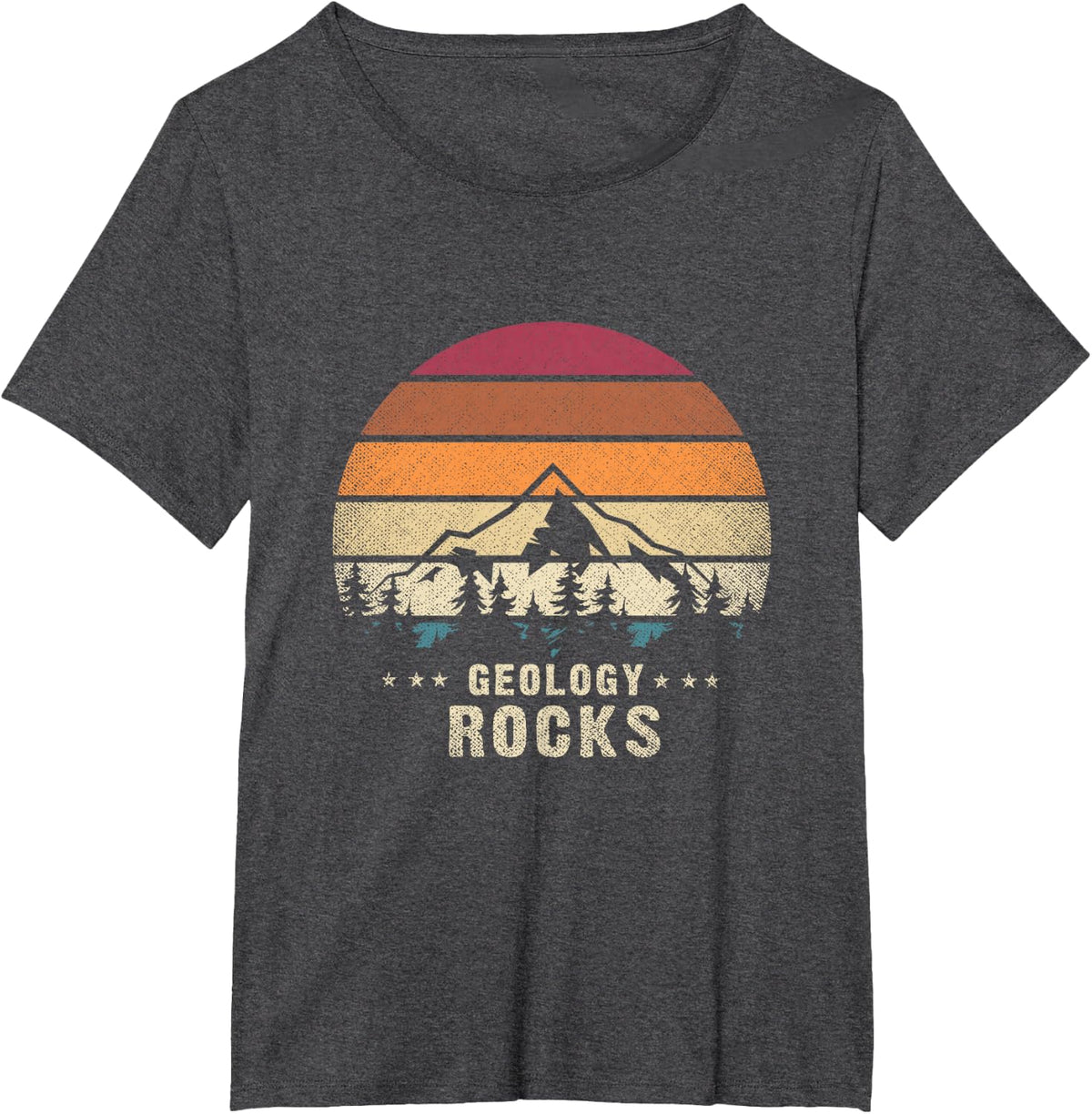 Retro Rock Science Paleontology Lover Geology T-Shirt - Dark Heather Grey