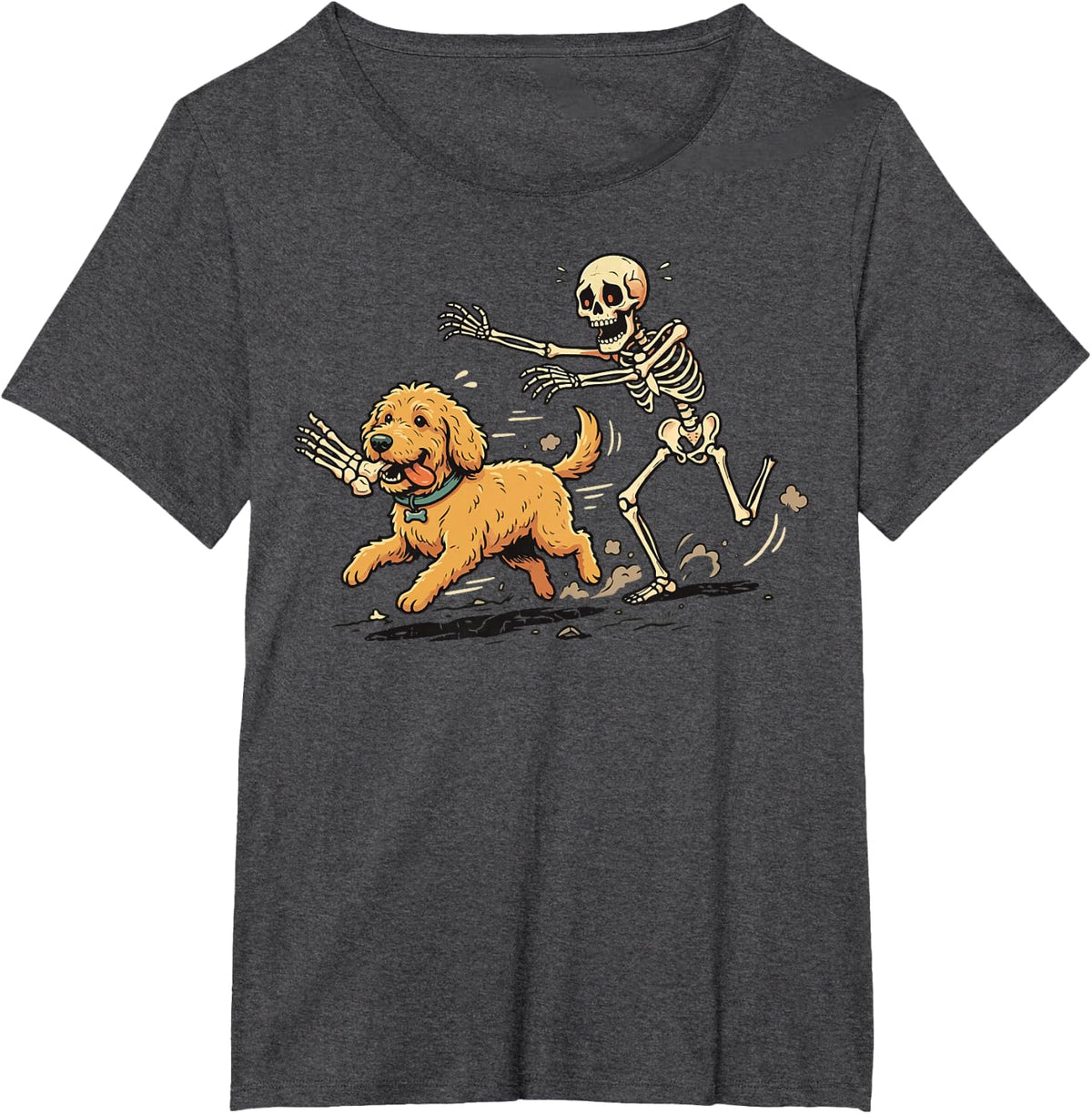 Goldendoodle Halloween T-Shirt - Dark Heather Grey