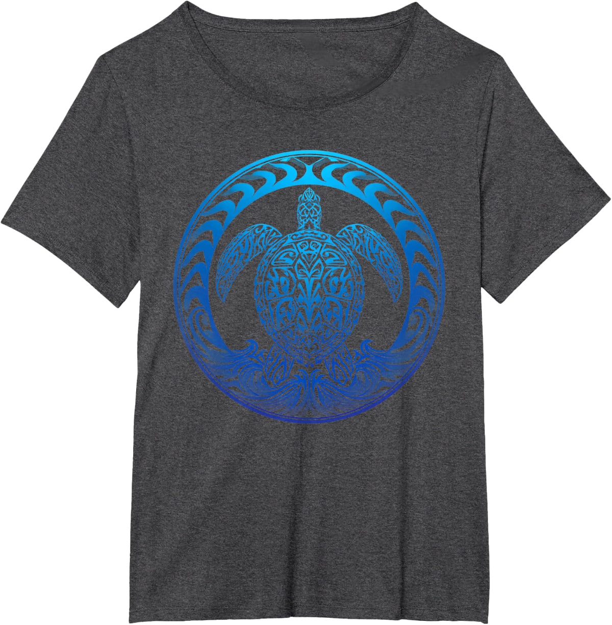 Sea Turtle Tribal Tortoise Hawaii Marine Life Tropical T-Shirt - Dark Heather Grey