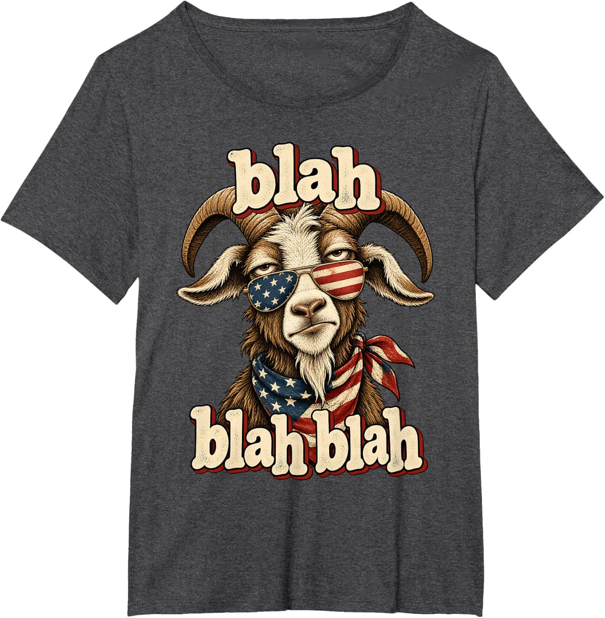 Sarcastic Humor Funny Goat Blah Blah Blah T-Shirt - Dark Heather Grey