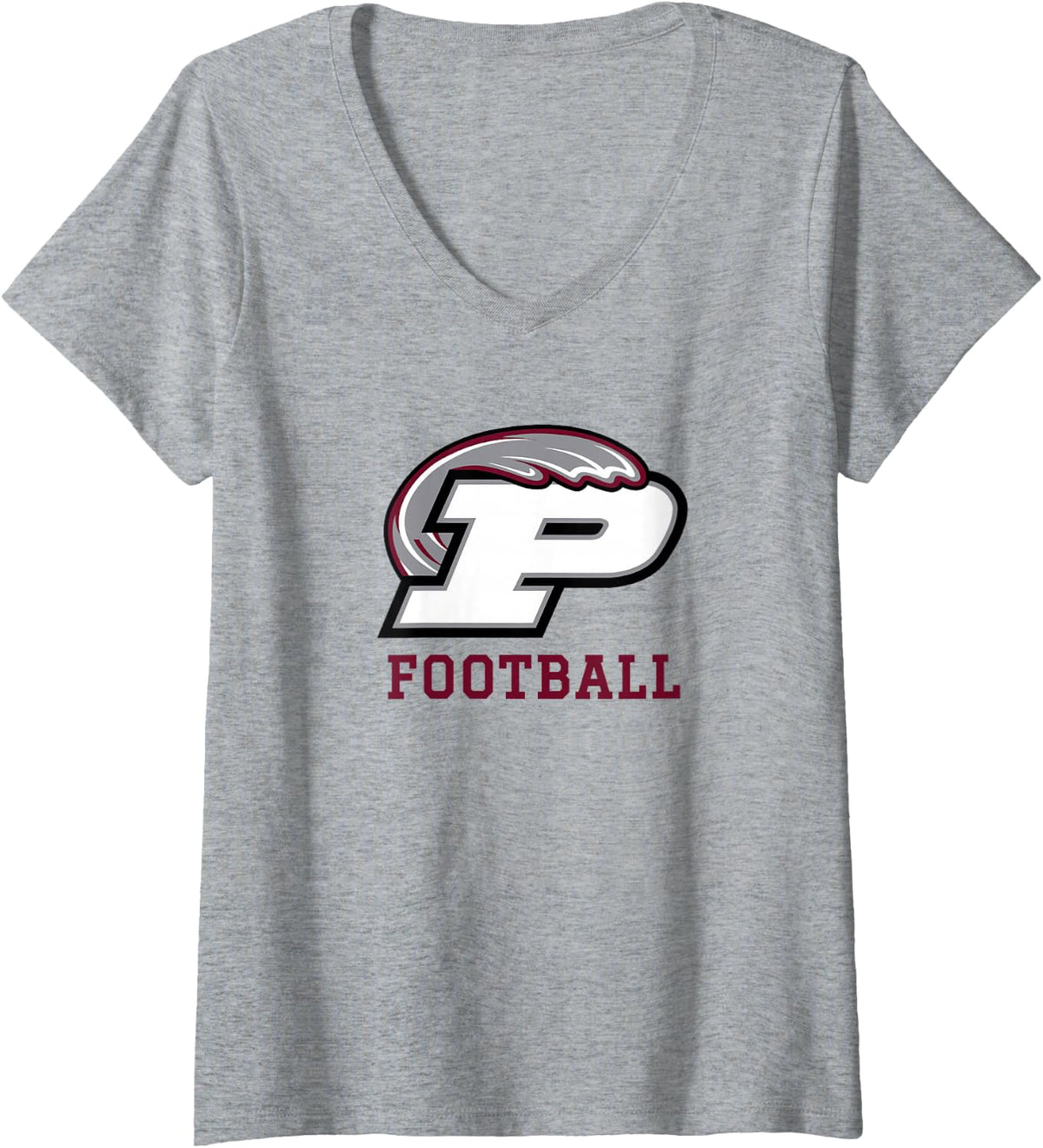 Women's Picayune Memorial Maroon Tide Football V-Neck T-Shirt - Heather Grey