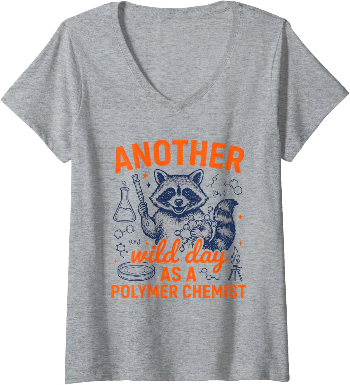 Women's Polymer Chemist Macromolecular Science Researcher Chemistry V-Neck T-Shirt - Heather Grey