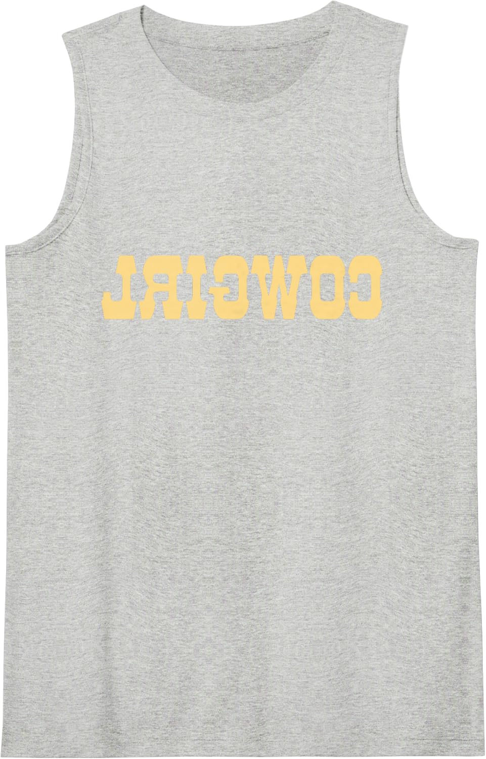 Reverse Cowgirl Yee Haw Rodeo Western Country Southern Sleeveless Tank Top - Heather Grey
