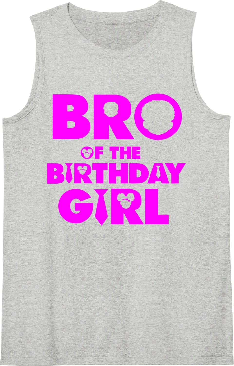 Brother Bro of The Birthday Girl Afro Boss Baby Family Bday Sleeveless Tank Top - Heather Grey