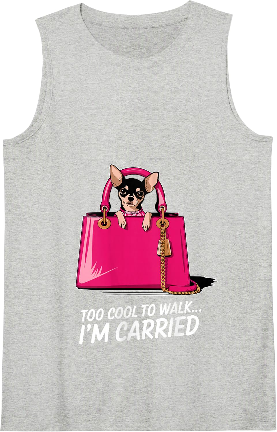 Cute Chihuahua Pet Owner Handbag Women Funny Chihuahua Tank Top - Heather Grey