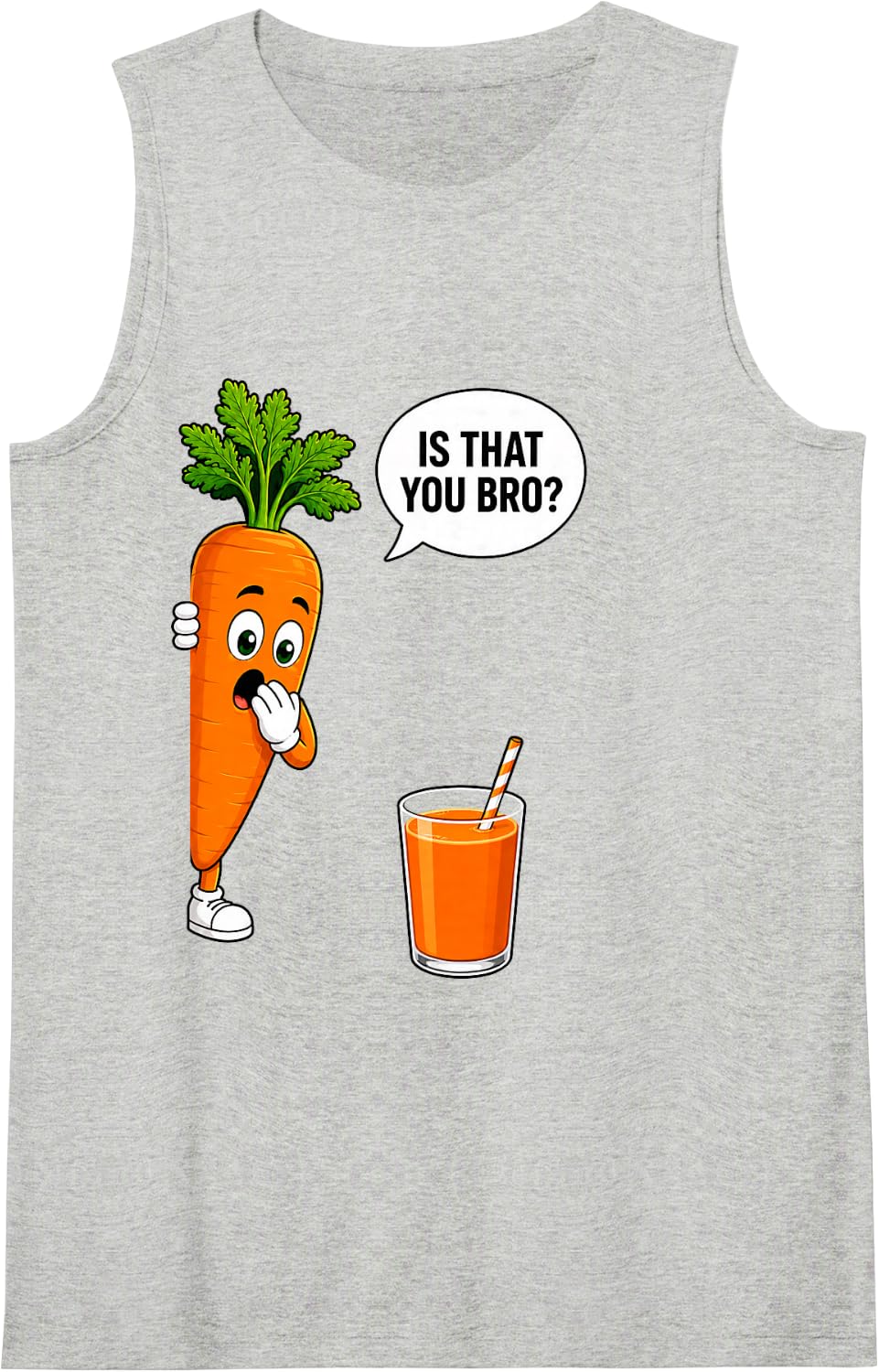 Carrot is that You Bro Funny Food Humor Vegetable Sleeveless Tank Top - Heather Grey