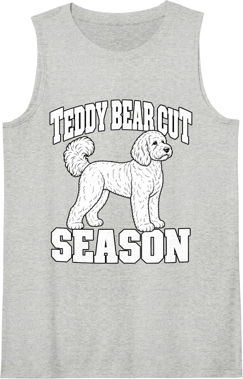 Goldendoodle Teddy Bear Cut Season Pet Parent Funny Puppy Sleeveless Tank Top - Heather Grey