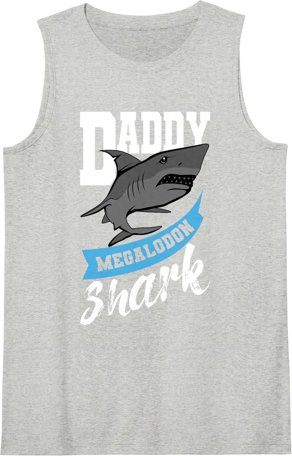 Megalodon Shark Dad Biologist Father's Day Sleeveless Tank Top - Heather Grey