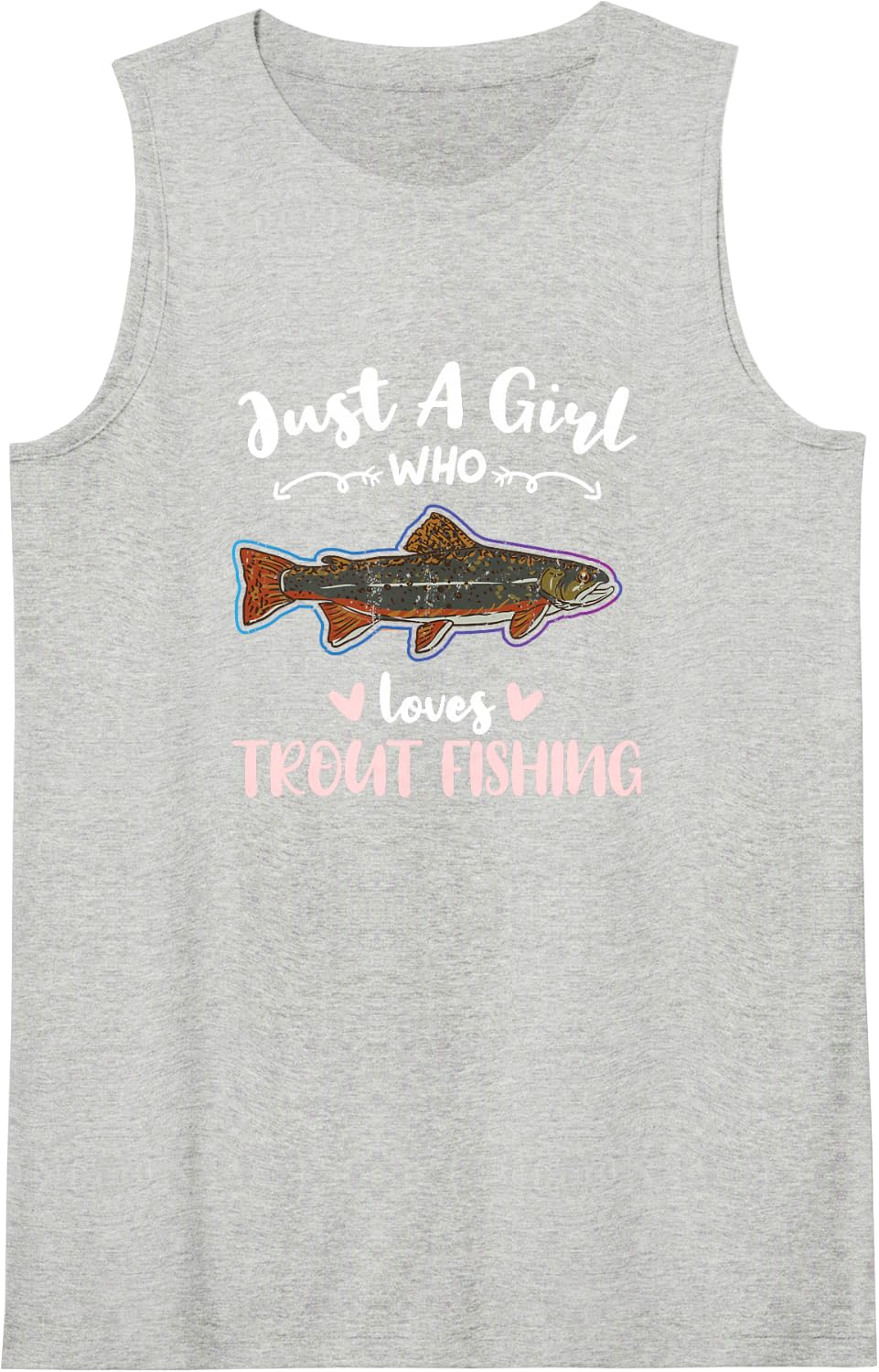 Just A Girl Who Loves Trout Fishing Tank Top - Heather Grey