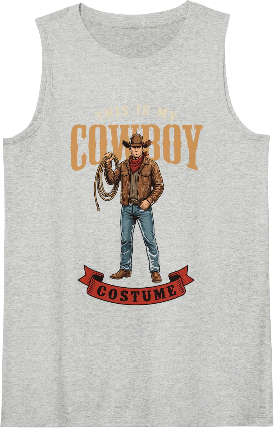 This is My Cowboy Costume Western Rodeo Horse Ranch Rancher Sleeveless Tank Top - Heather Grey