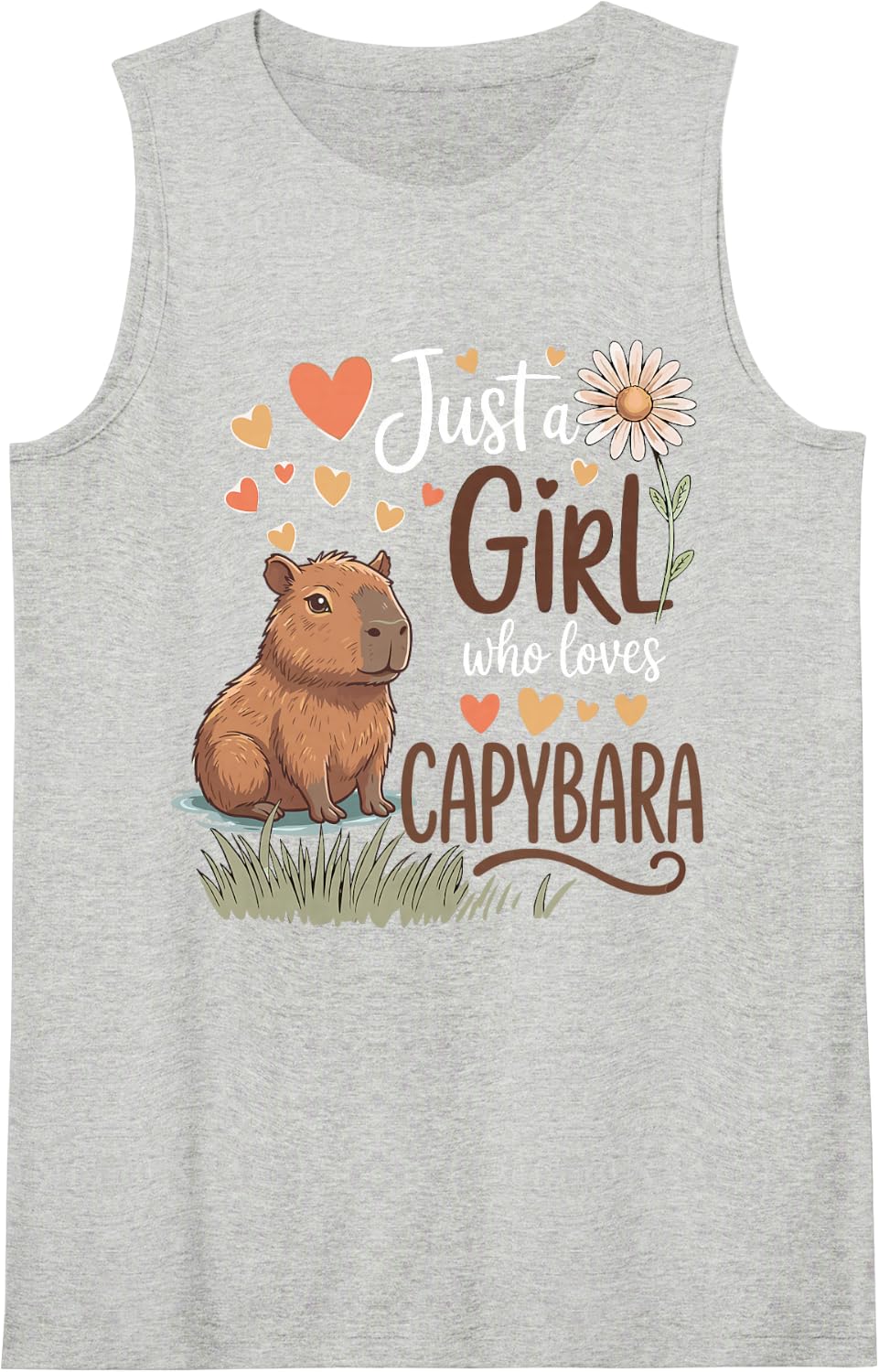 Just A Girl Who Loves Capybaras Cute Capybara Women Girls Tank Top - Heather Grey