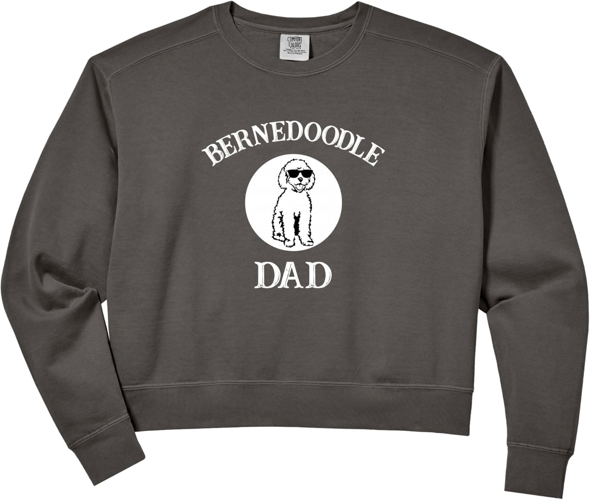 Womens Mens Boys Kids Sunglasses Best Bernedoodle Dad Comfort Colors Crop Sweatshirt - Pepper