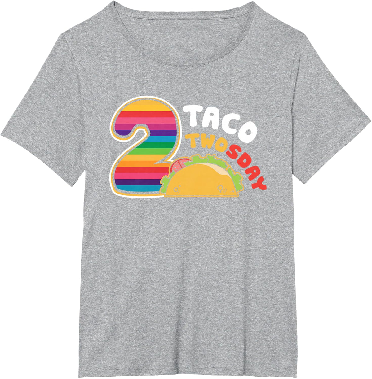 Taco Twosday 2nd Birthday Gift for Kids Boy Girl T-Shirt - Heather Grey
