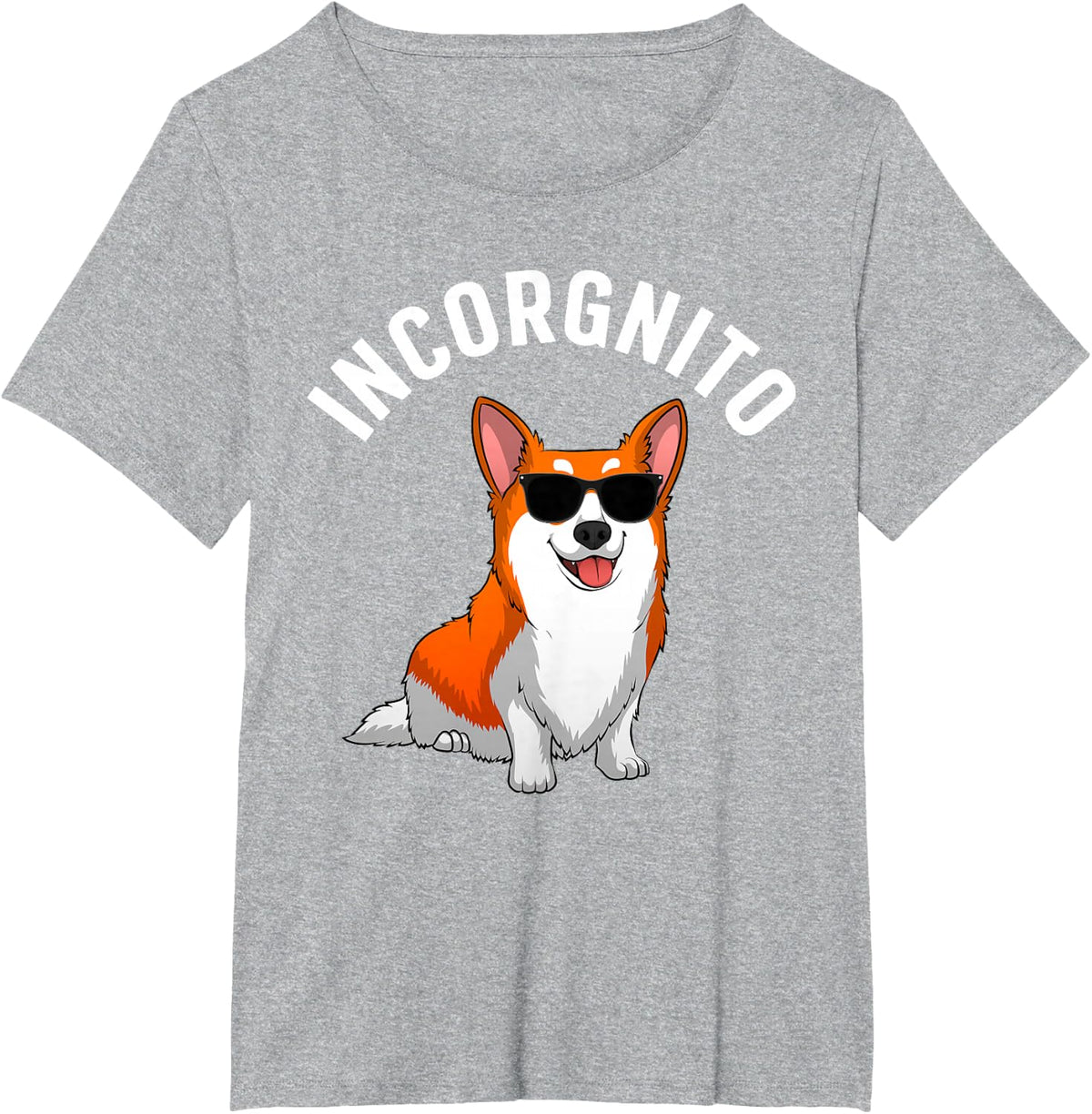 Funny Corgi Incorgnito Art For Men Women Corgi Dog Lovers T-Shirt - Heather Grey