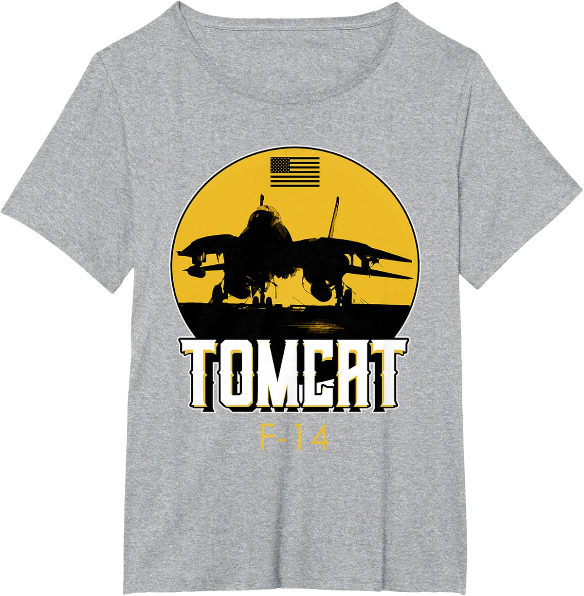 F-14 Tomcat Fighter Jet T-Shirt Tee for Aviation Enthusiasts and Military Personnel - Heather Grey