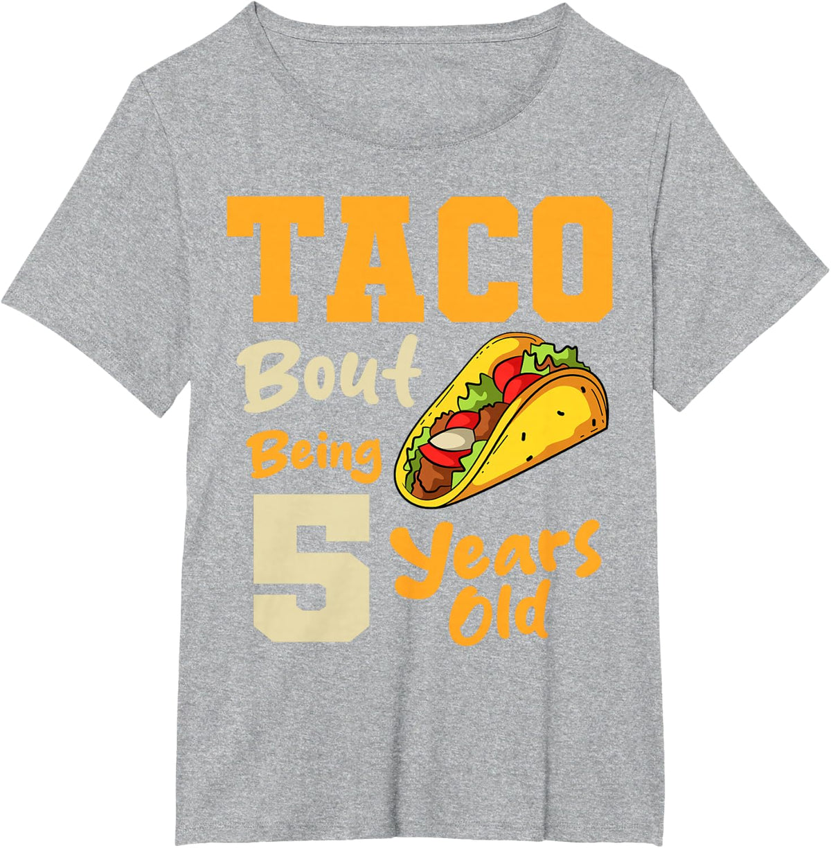 Taco 5th Birthday Party Chef Mexican Dish Food Cook Fiesta T-Shirt - Heather Grey