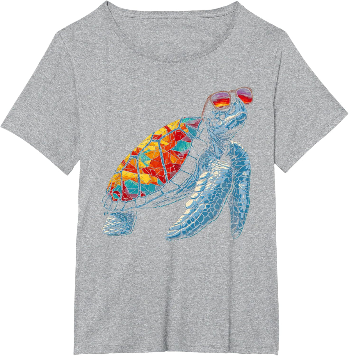 Sea Turtle Sunglasses Tortoise Hawaiian Ocean Animals Hawaii T-Shirt - Heather Grey