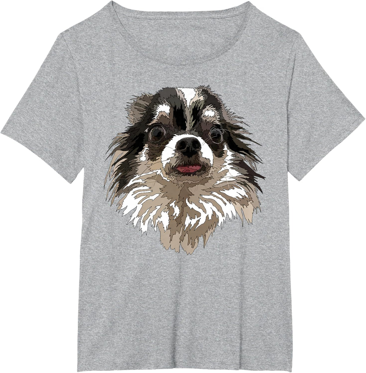 Funny Chihuahua Long Haired Chihuahua Long Hair Chiwawa T-Shirt - Heather Grey