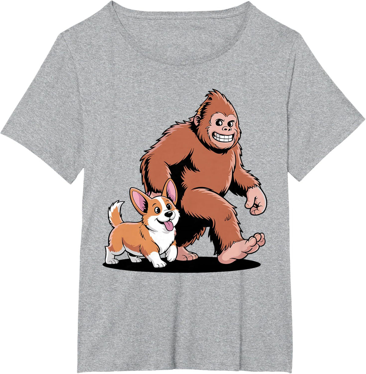 Funny Corgi Design for Men Women Welsh Corgi Dog Lover T-Shirt - Heather Grey