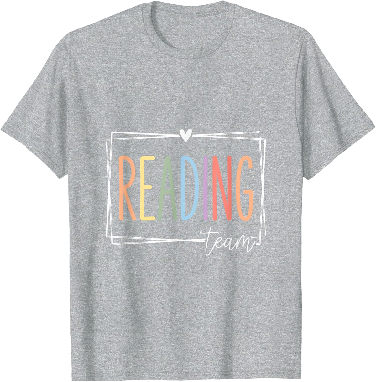 Reading Team Literacy Teacher Squad Matching Staff Books T-Shirt - Heather Grey