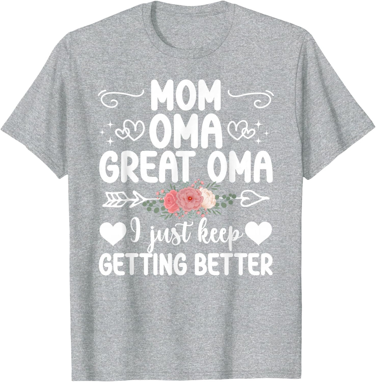 Mom Oma Great Oma Keep Getting Better Great Oma T-Shirt - Heather Grey