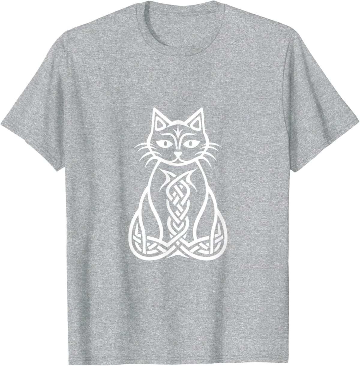 Cat Norse Mythology Celtic Knots Tee T-Shirt for Cat Lovers - Heather Grey