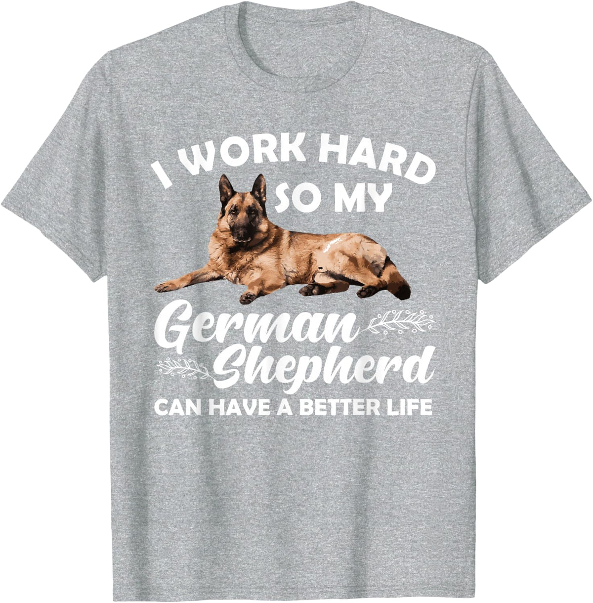 Cool German Shepherd Art Men Women German Shepherd Lover Dog T-Shirt - Heather Grey