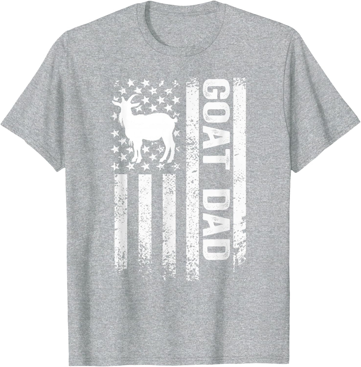 Goat Dad US Flag Goat Owner Goat Lover Goat Father T-Shirt - Heather Grey