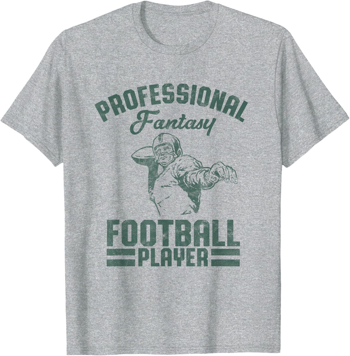Fantasy Football Player Retro Design Party Kit Trophy Gift T-Shirt - Heather Grey
